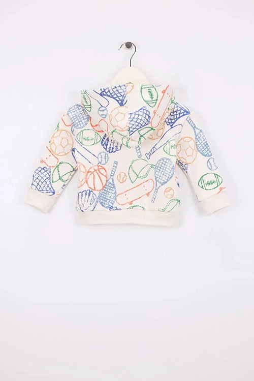 Gap Ekru Erkek Çocuk Baskılı Sweatshirt 791647003